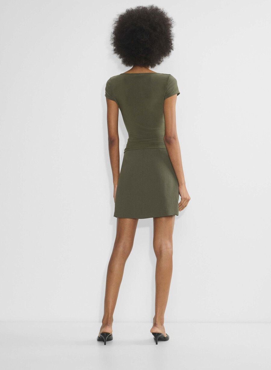 klassischer minirock – crepette dark olive