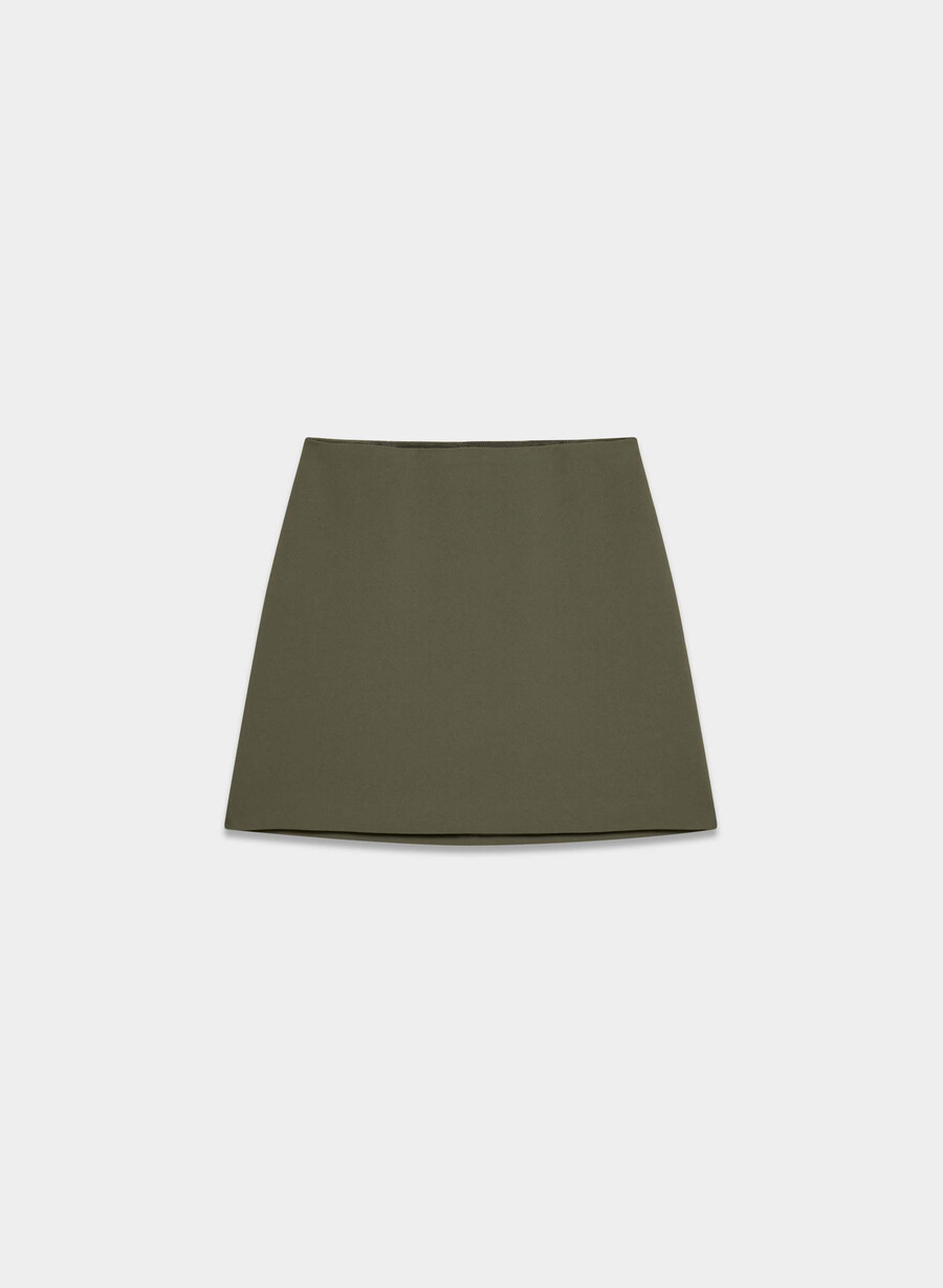 klassischer minirock – crepette dark olive