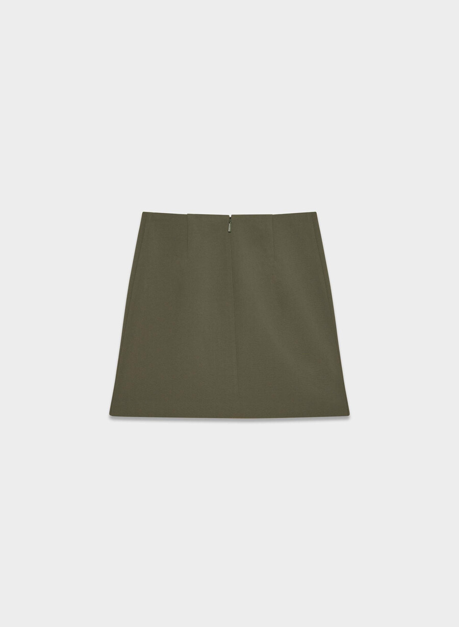 klassischer minirock – crepette dark olive