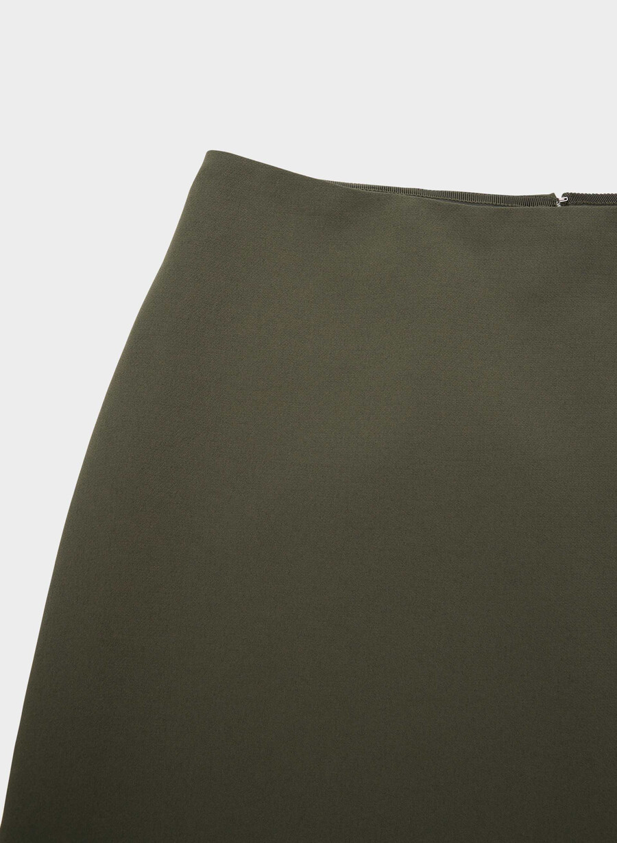 klassischer minirock – crepette dark olive