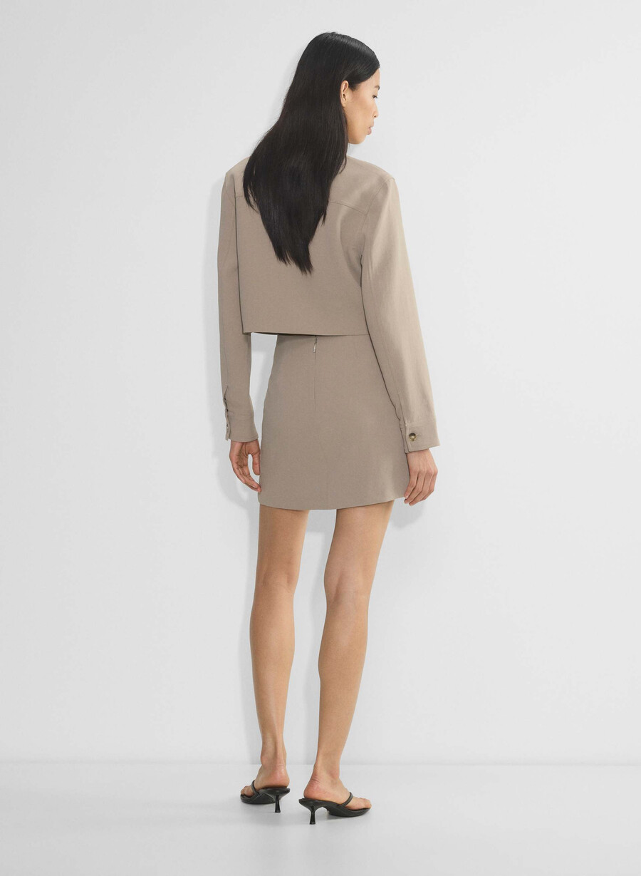 klassischer minirock – crepette nomad taupe