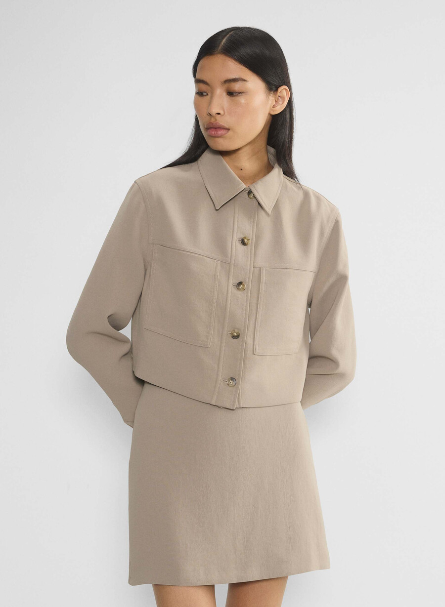 klassischer minirock – crepette nomad taupe