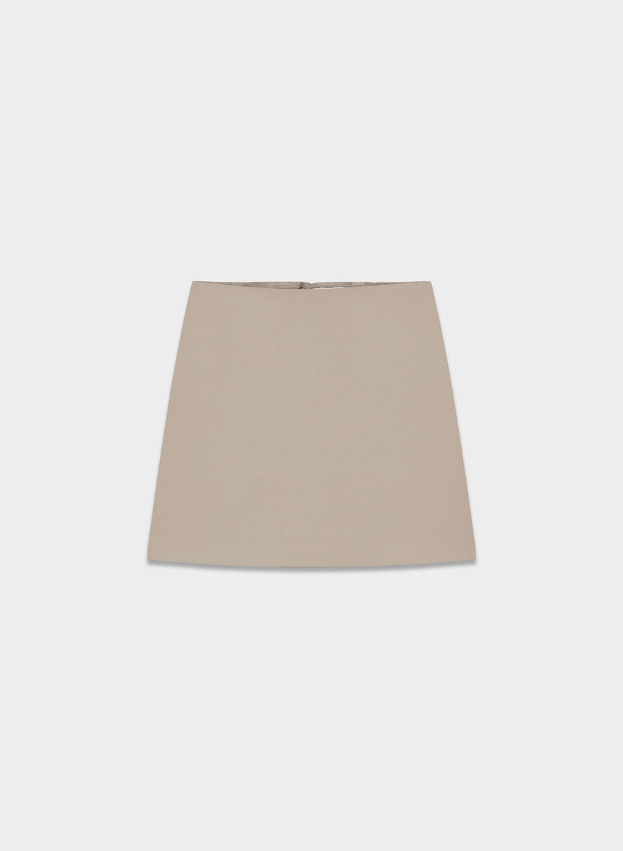 klassischer minirock – crepette nomad taupe