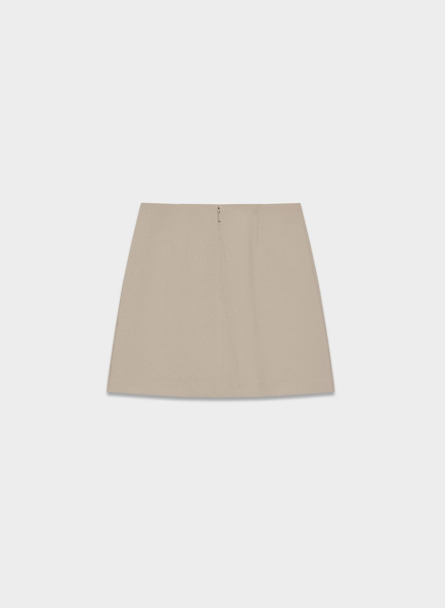 klassischer minirock – crepette nomad taupe