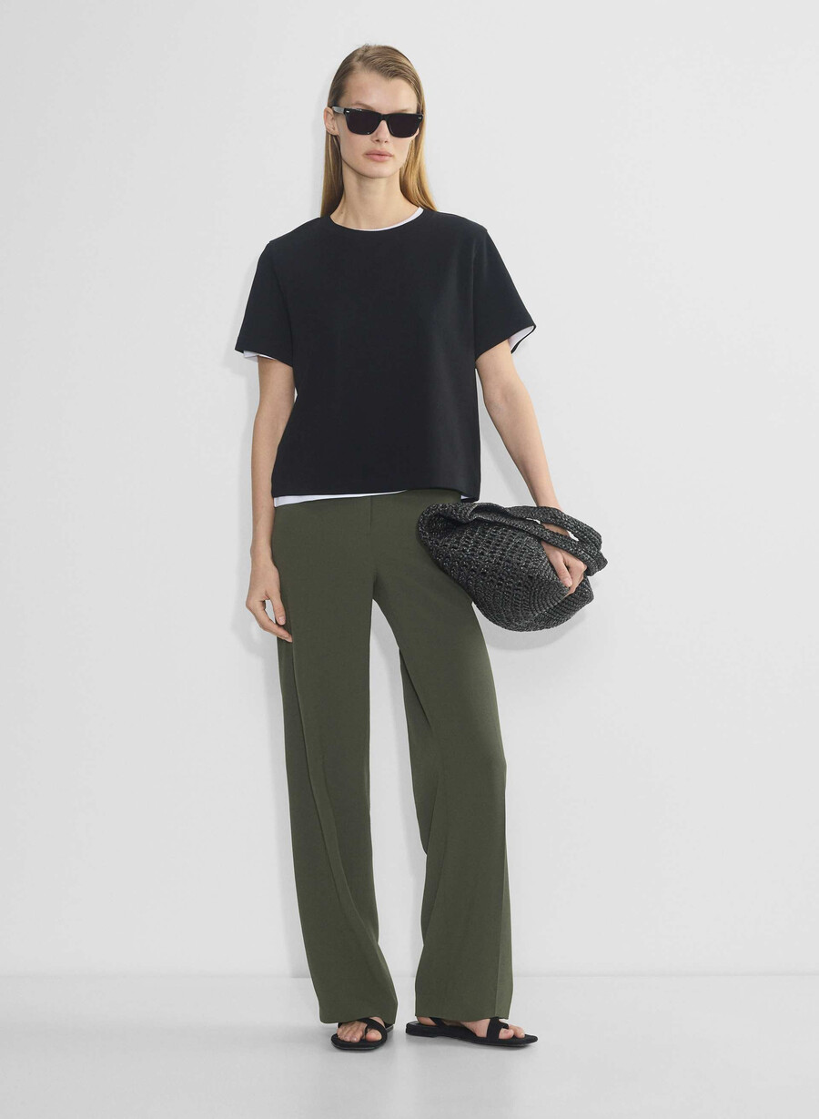 agency pant - mirror crepe dunkeloliv