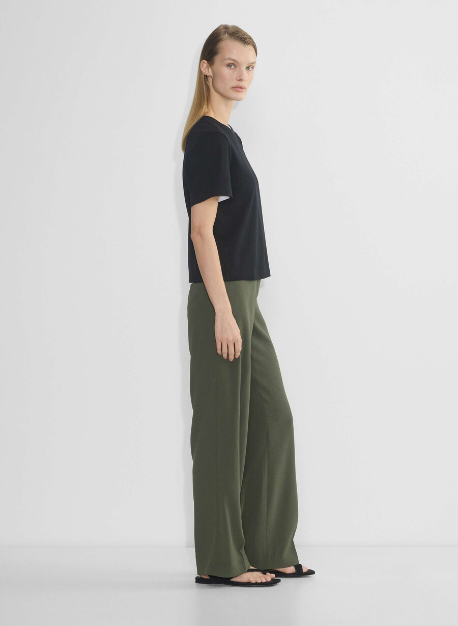 agency pant - mirror crepe dunkeloliv