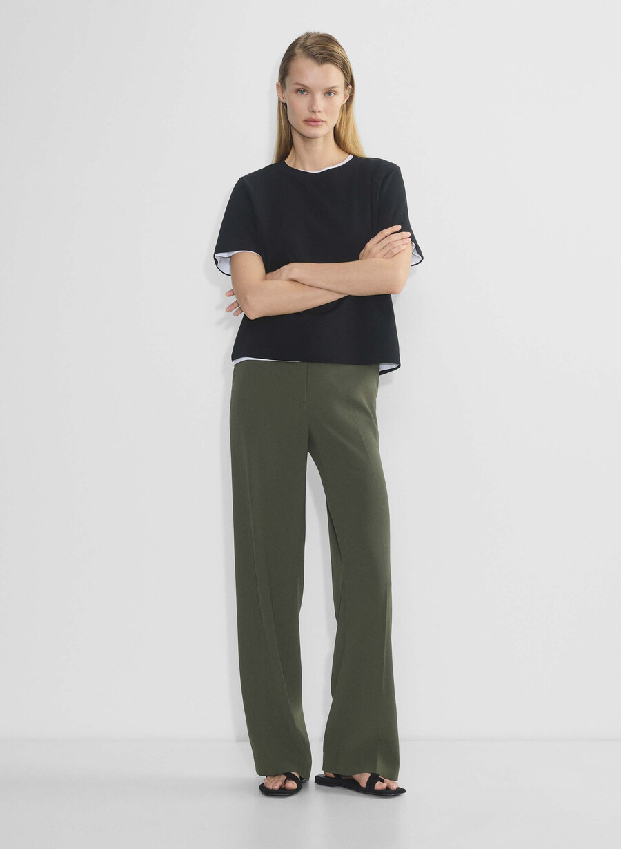 agency pant - mirror crepe dunkeloliv