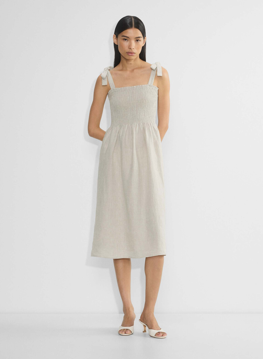 golden hour leinenkleid natural ecru