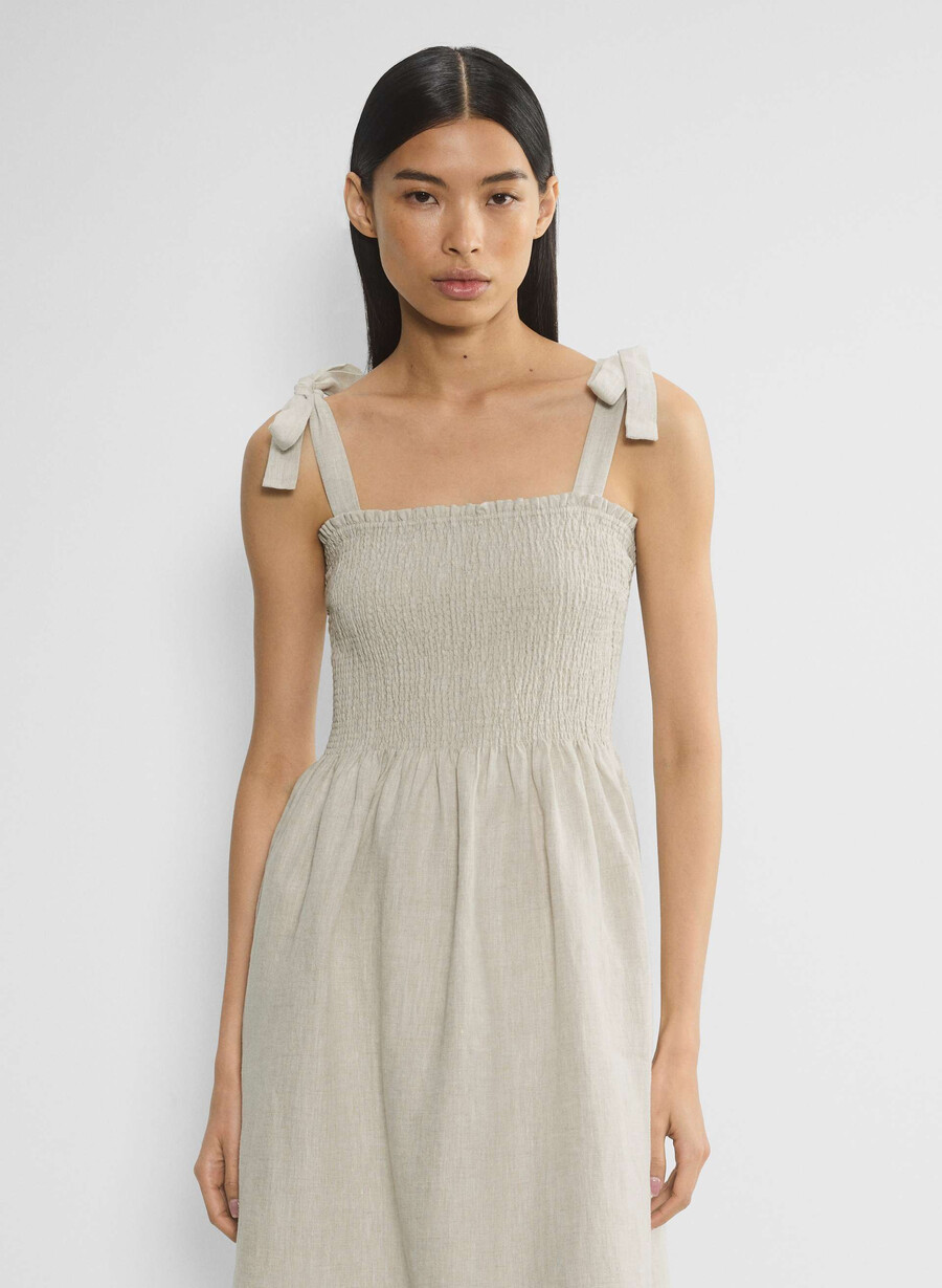 golden hour leinenkleid natural ecru