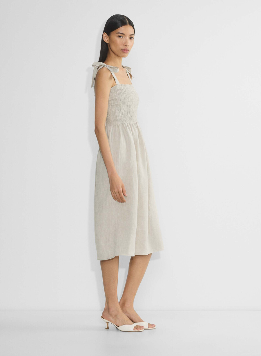 golden hour leinenkleid natural ecru