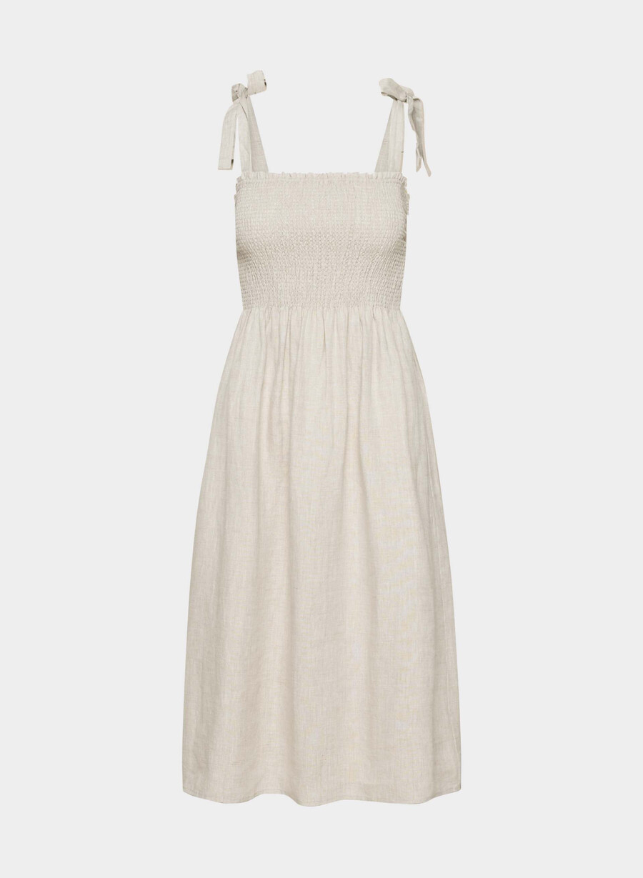 golden hour leinenkleid natural ecru