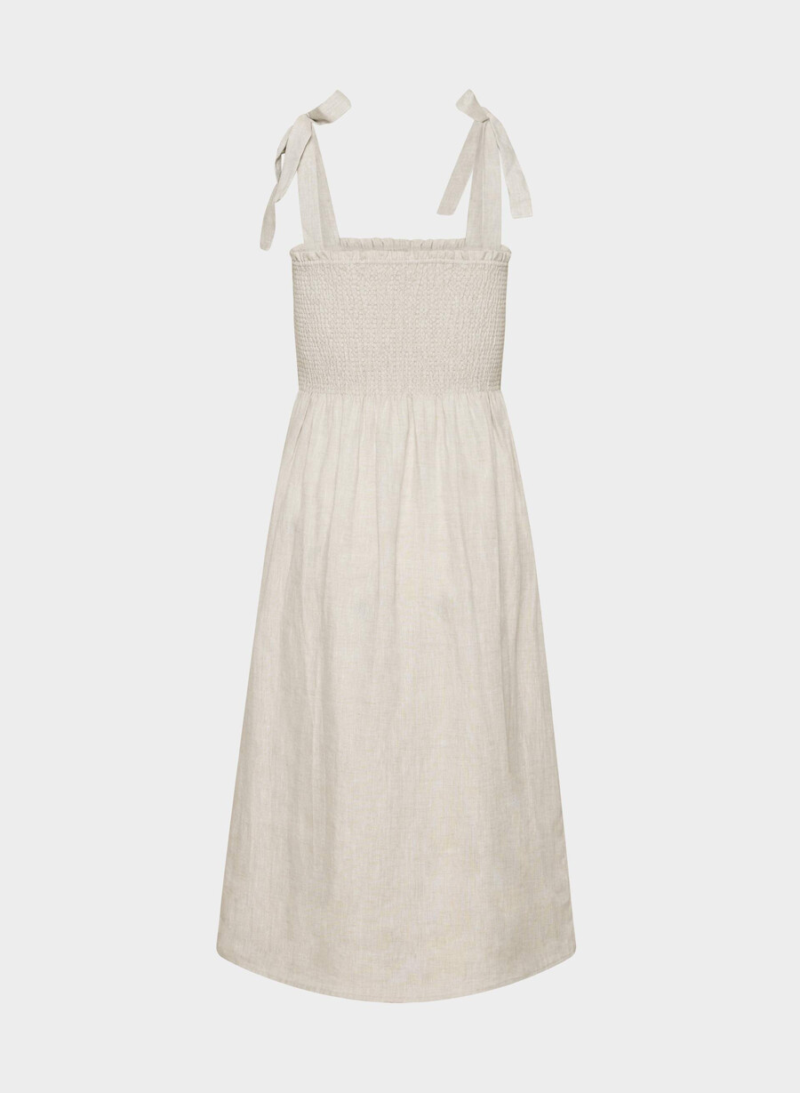 golden hour leinenkleid natural ecru