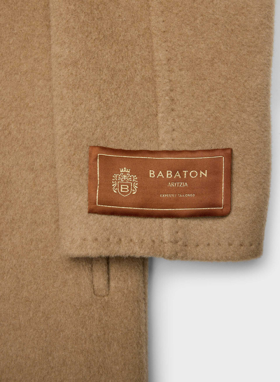 der neue slouch mantel – rekamelwolle kakao-sand