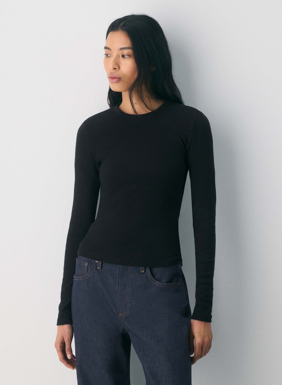 homestretch rib solo langarmshirt schwarz