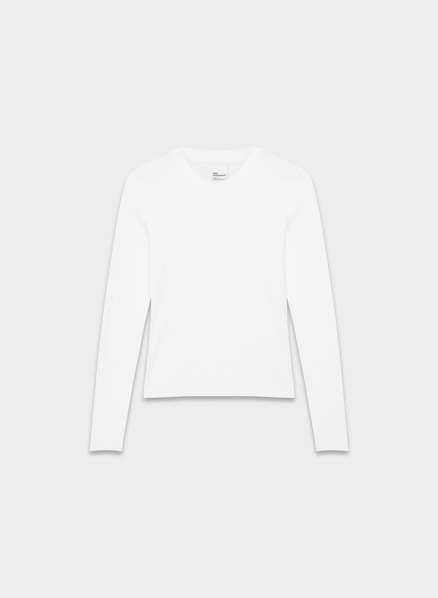 homestretch rib solo langarmshirt weiss