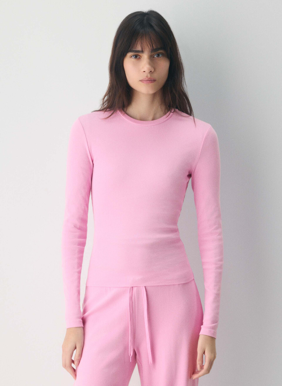homestretch rib solo langarmshirt morganite pink