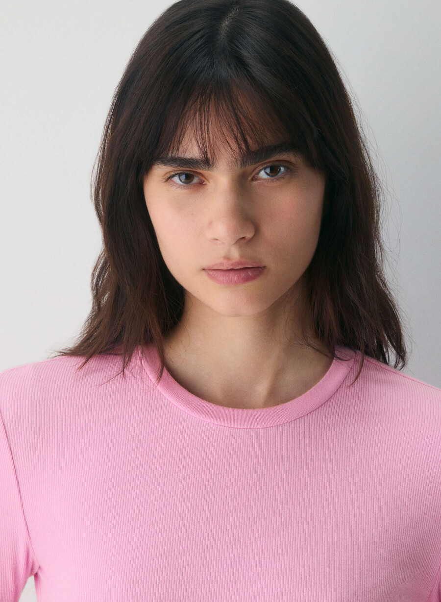 homestretch rib solo langarmshirt morganite pink