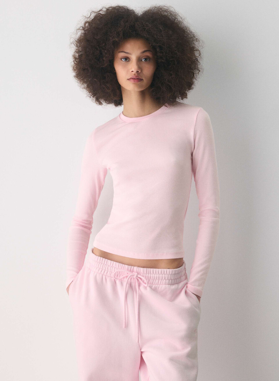 homestretch rib solo langarmshirt villa pink