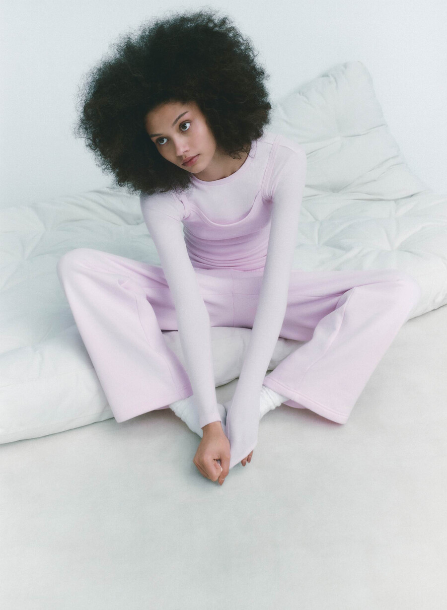 homestretch rib solo langarmshirt villa pink