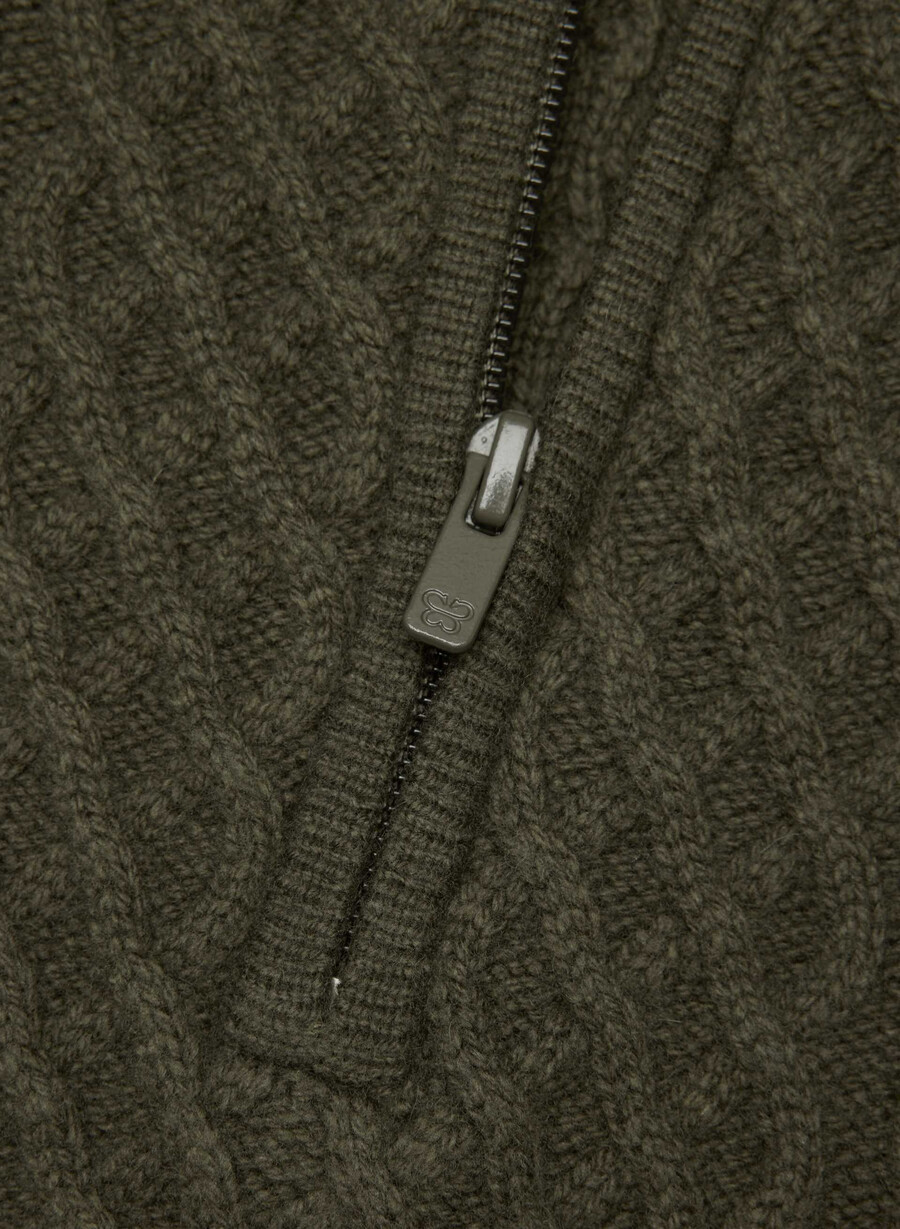 boreal 14-reißverschluss-pullover dunkeloliv