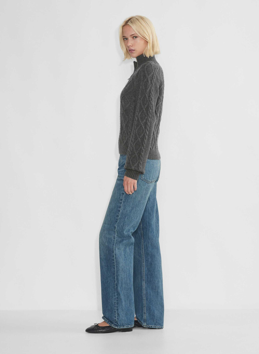 boreal 14 zip sweater heather charcoal