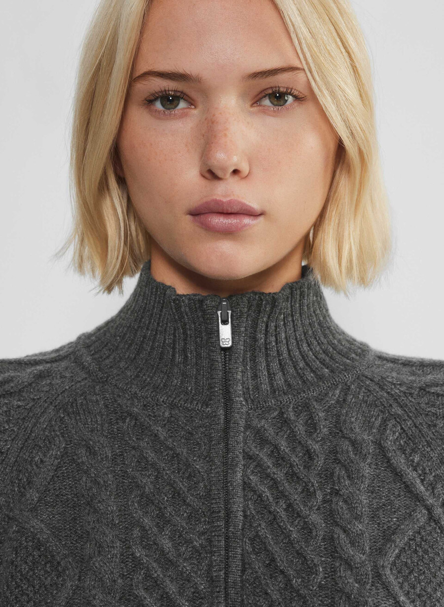 boreal 14 zip sweater heather charcoal