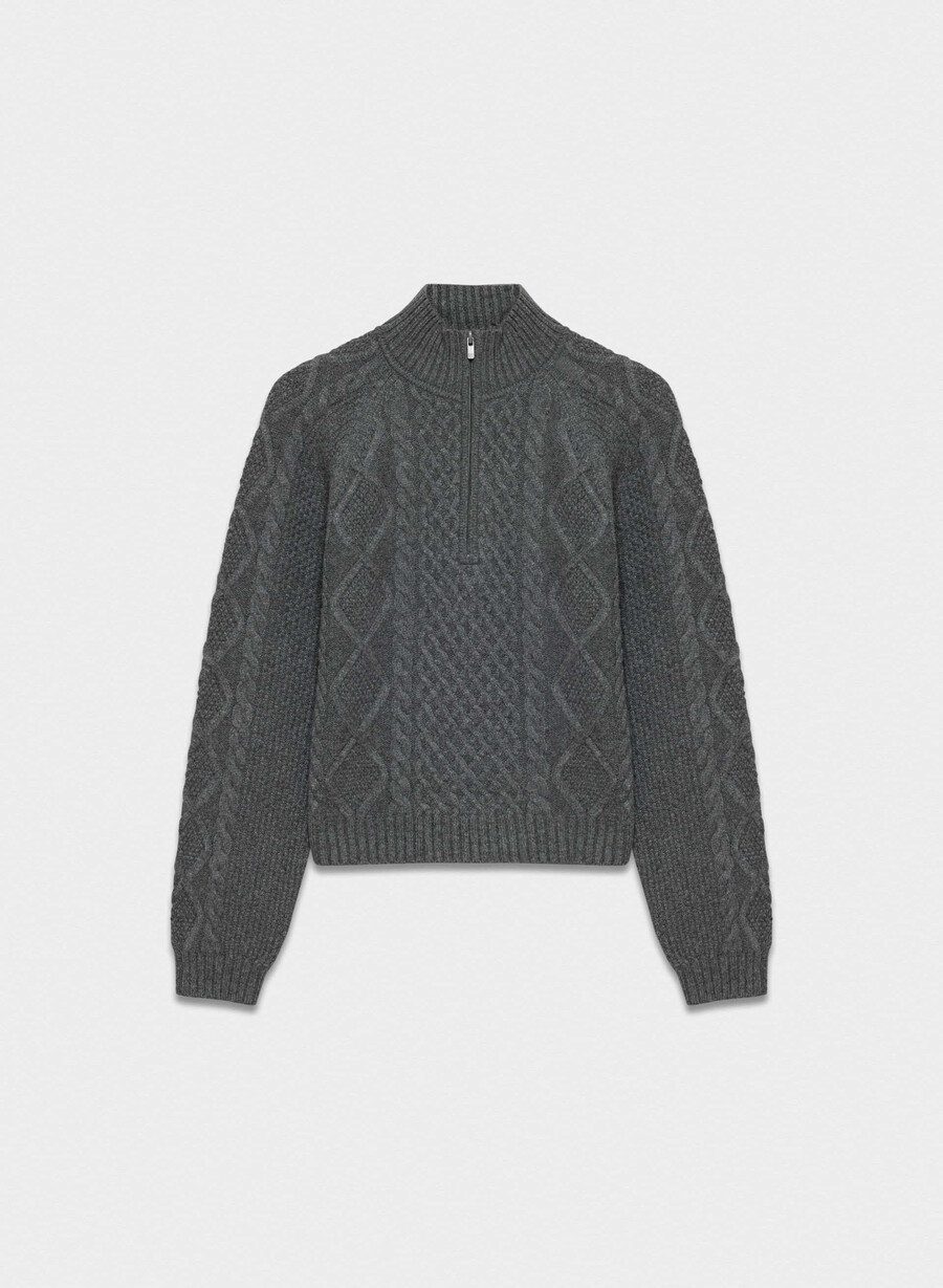 boreal 14 zip sweater heather charcoal