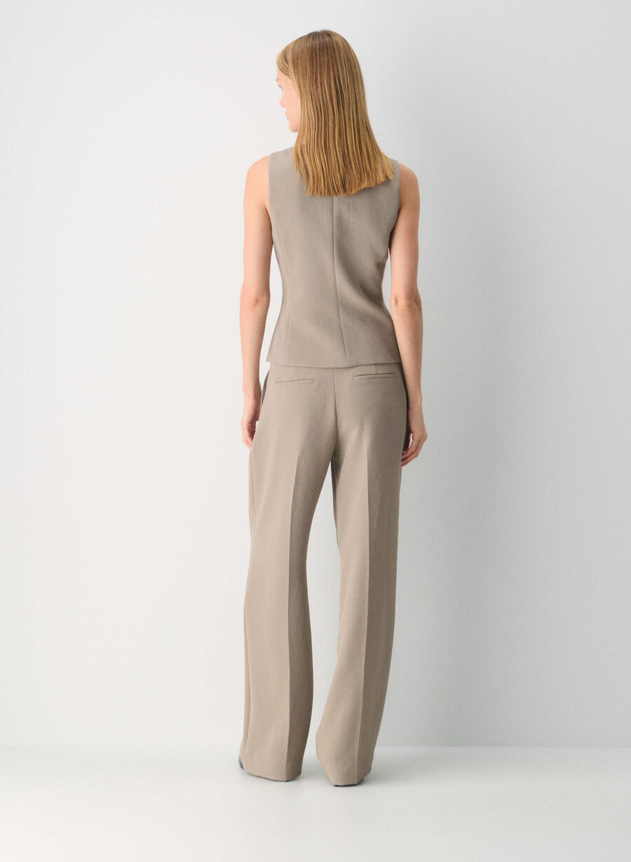 die mühelose hose mit niedrigem bund – crepette nomad taupe