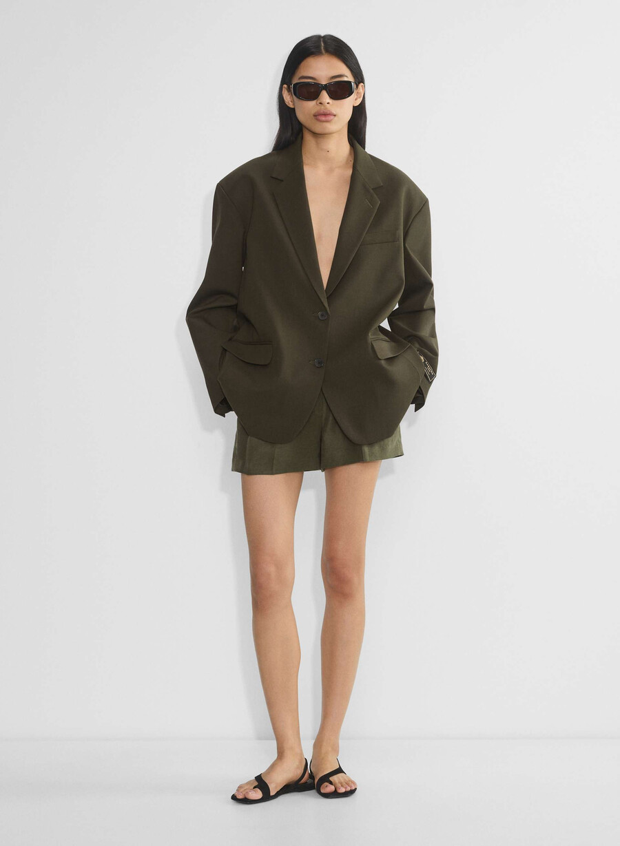 vogue blazer – city wool dunkeloliv