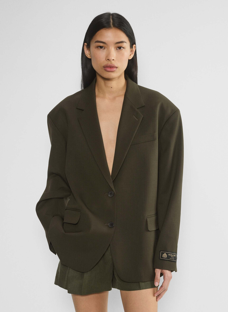 vogue blazer – city wool dunkeloliv