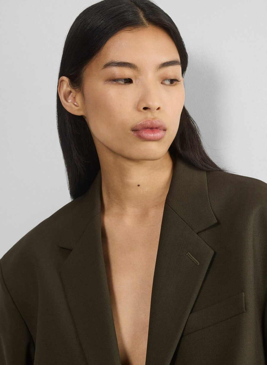 vogue blazer – city wool dunkeloliv