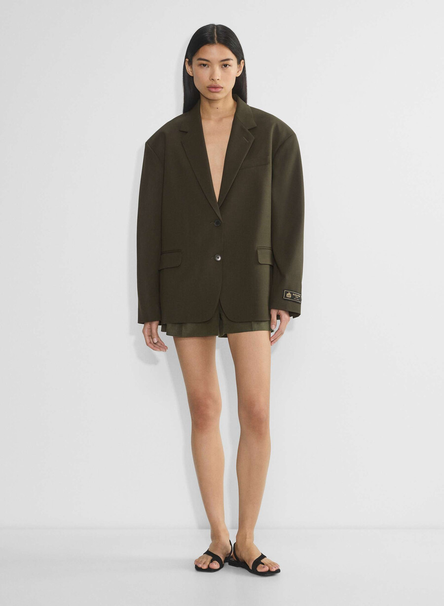 vogue blazer – city wool dunkeloliv