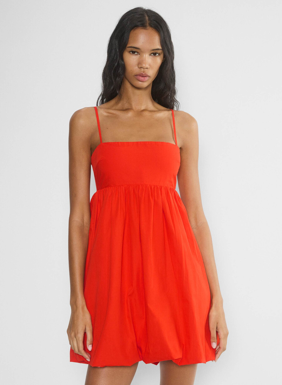 elio popeline-kleid mohnrot