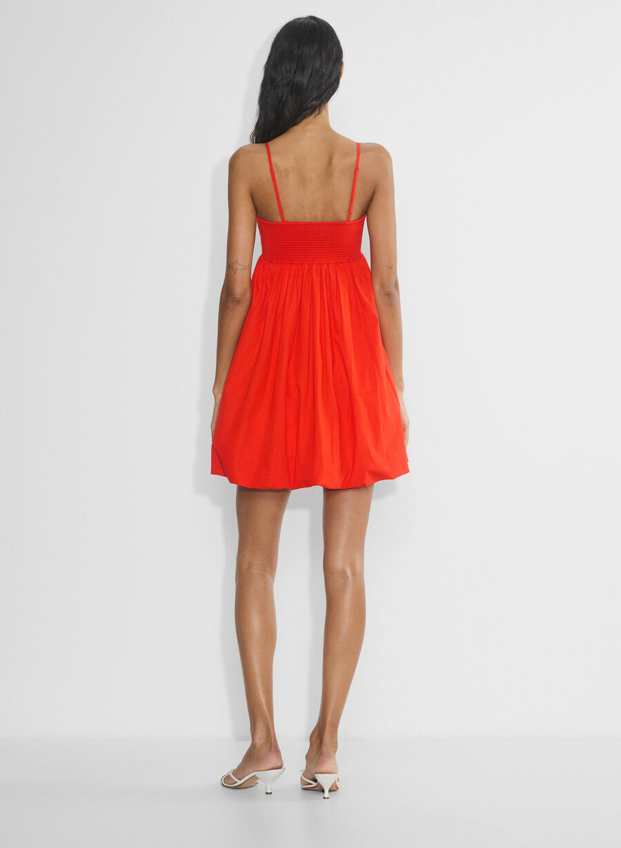 elio popeline-kleid mohnrot