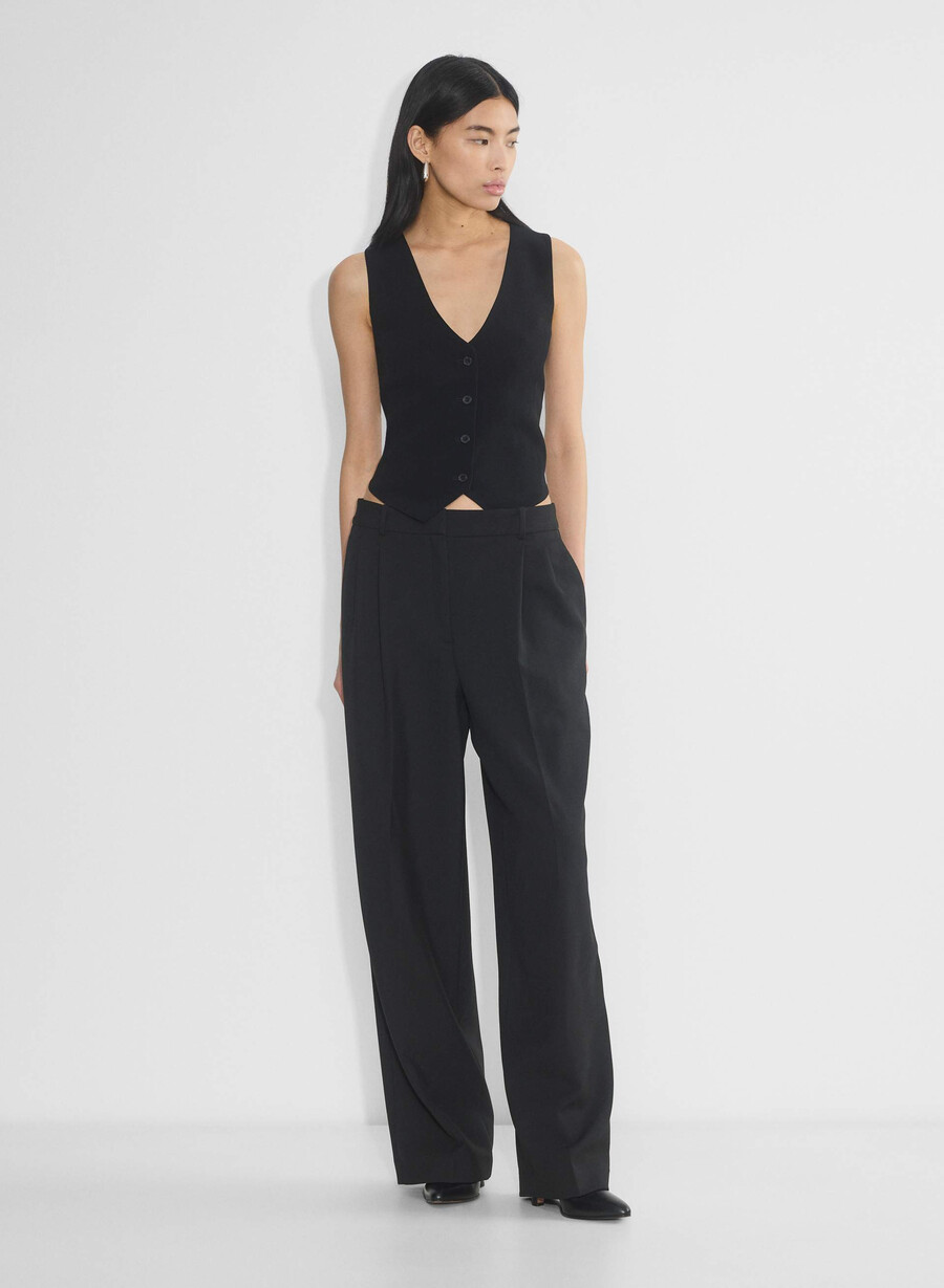 deniro weste - mirror crepe schwarz