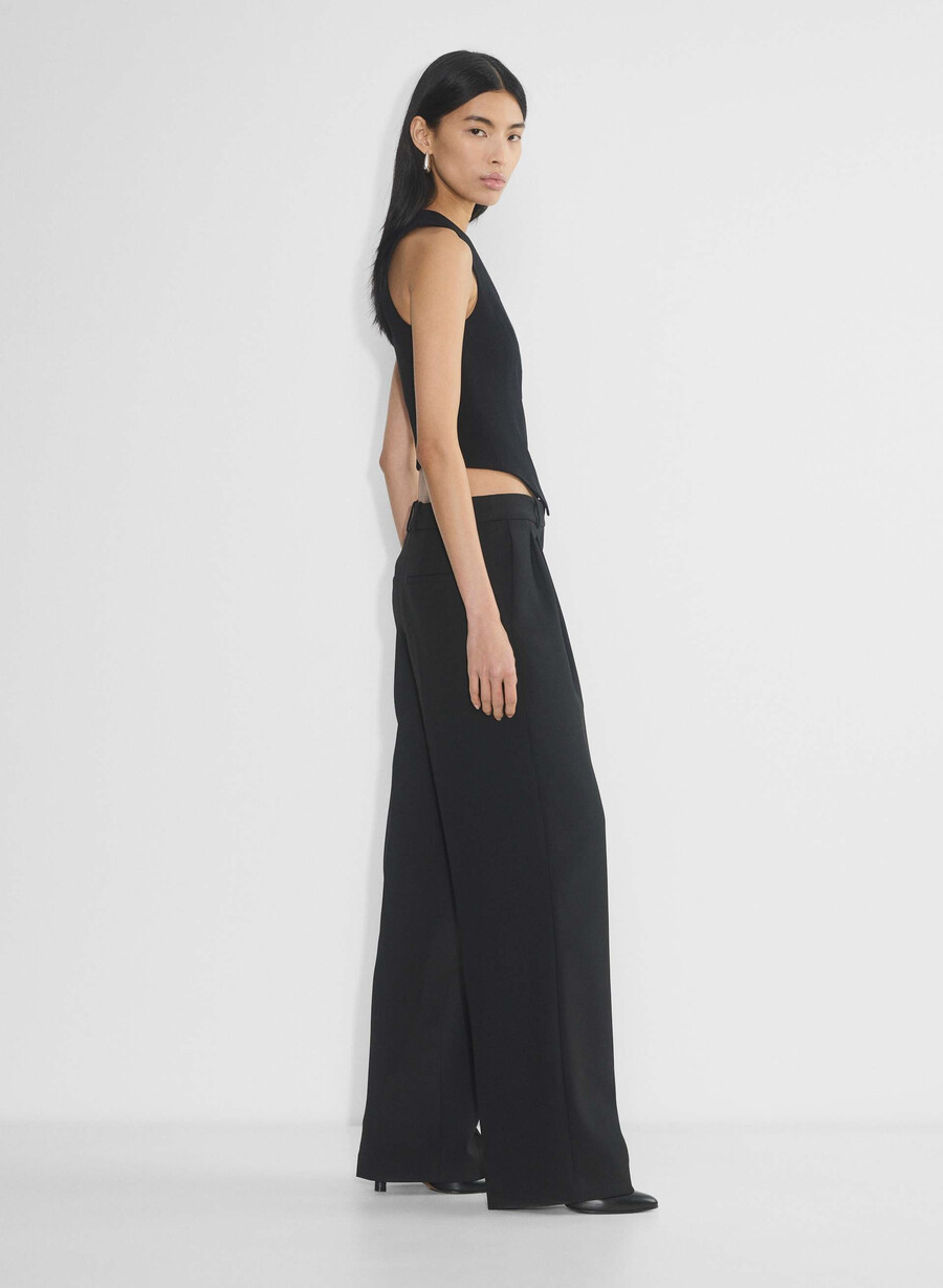 deniro weste - mirror crepe schwarz