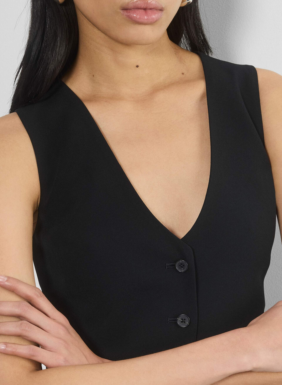 deniro weste - mirror crepe schwarz