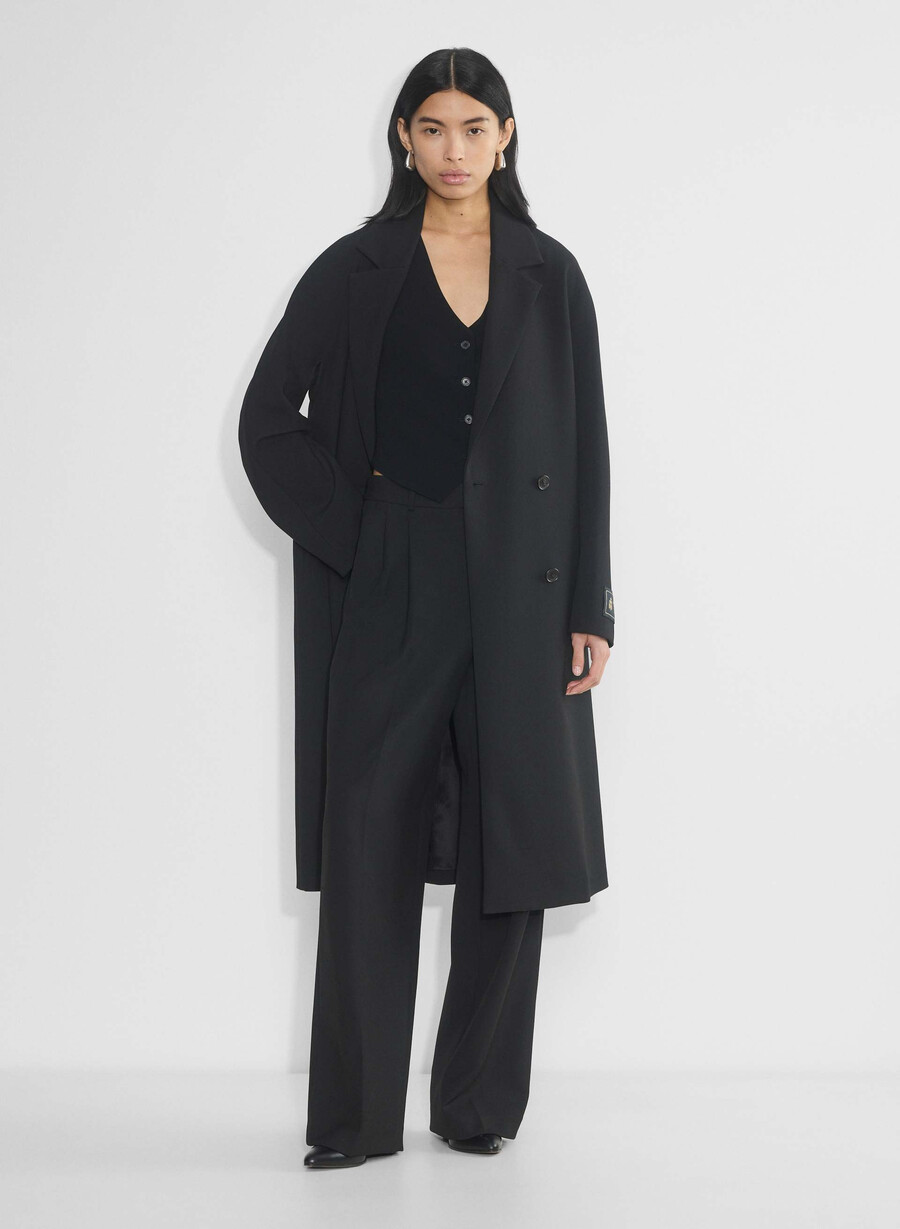 deniro weste - mirror crepe schwarz