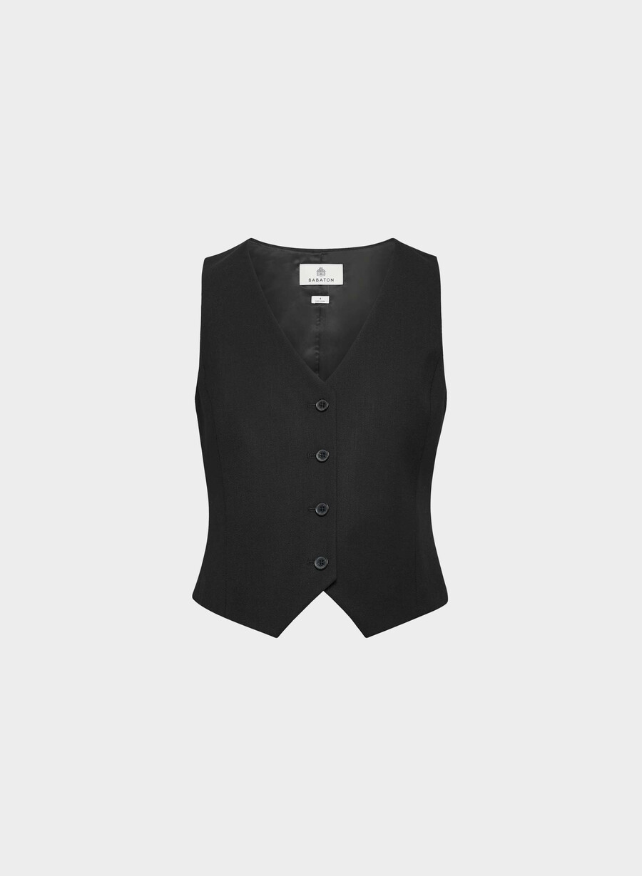 deniro weste - mirror crepe schwarz