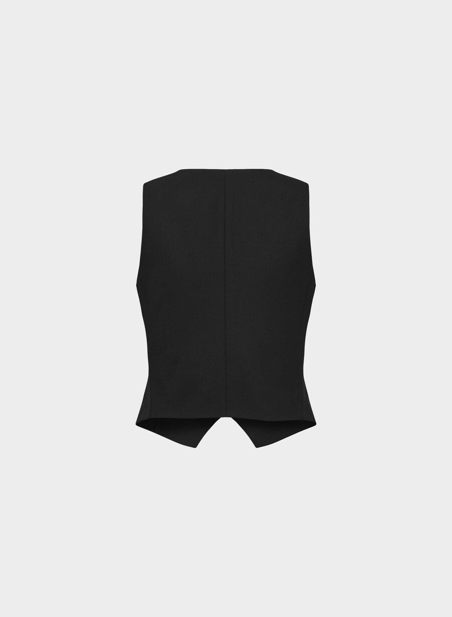 deniro weste - mirror crepe schwarz