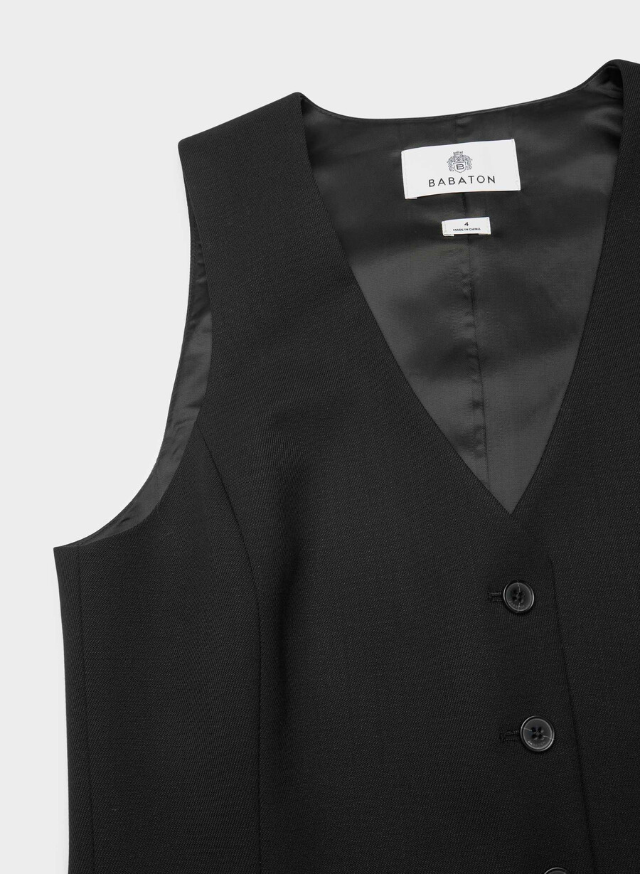 deniro weste - mirror crepe schwarz