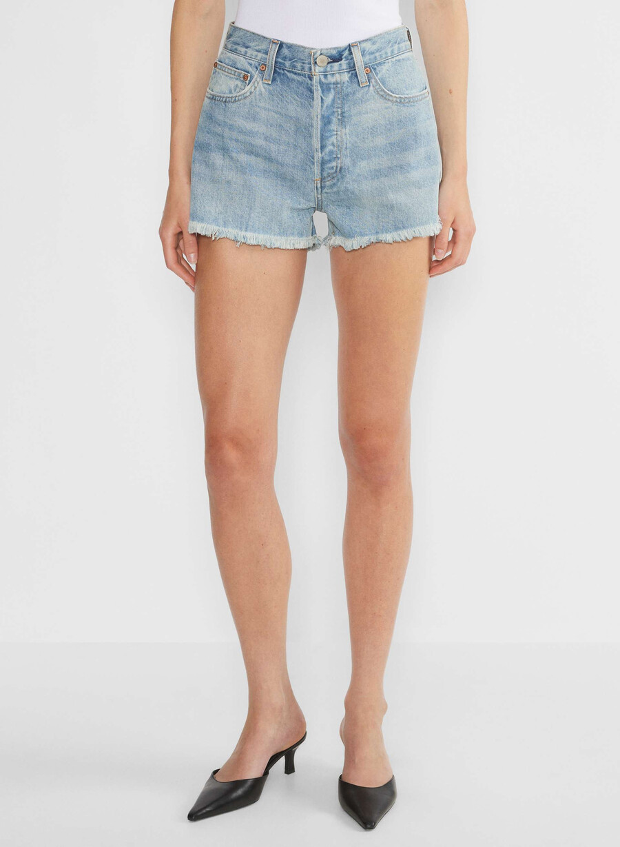 denim forum the ex-boyfriend hi-rise denim short 7 yrs bleu taboo