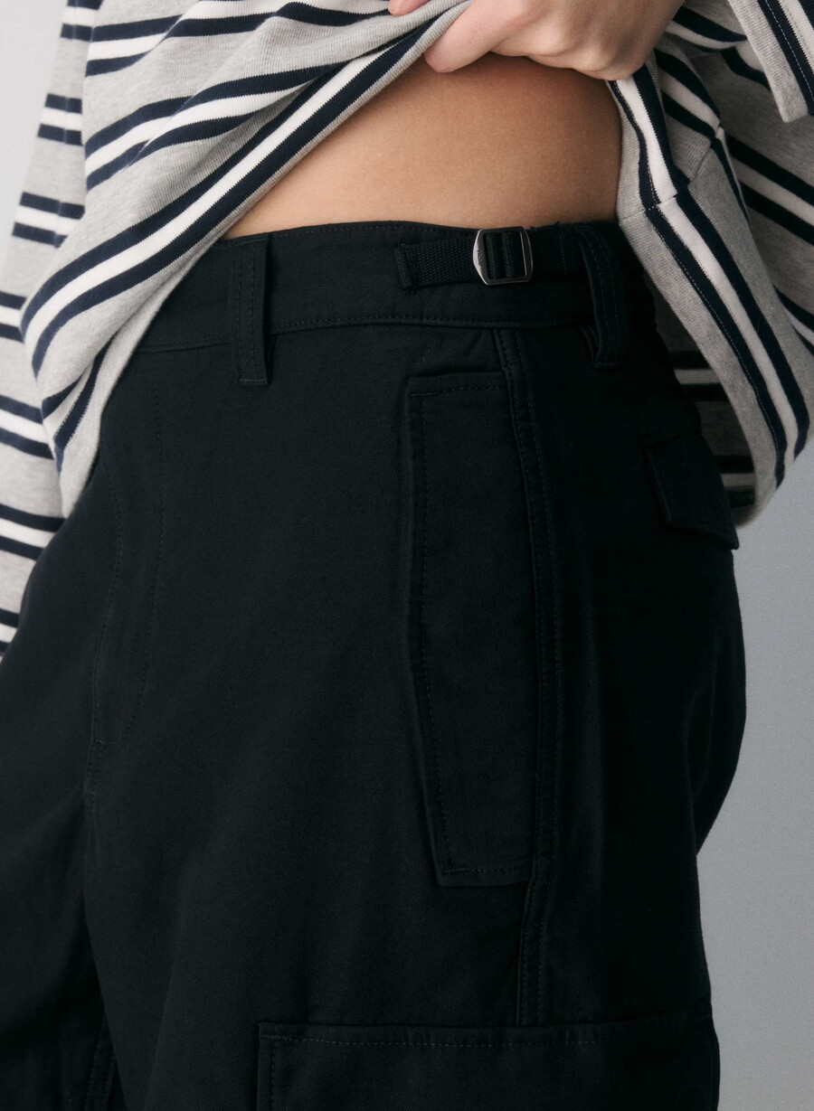cargohose im vintage-stil schwarz