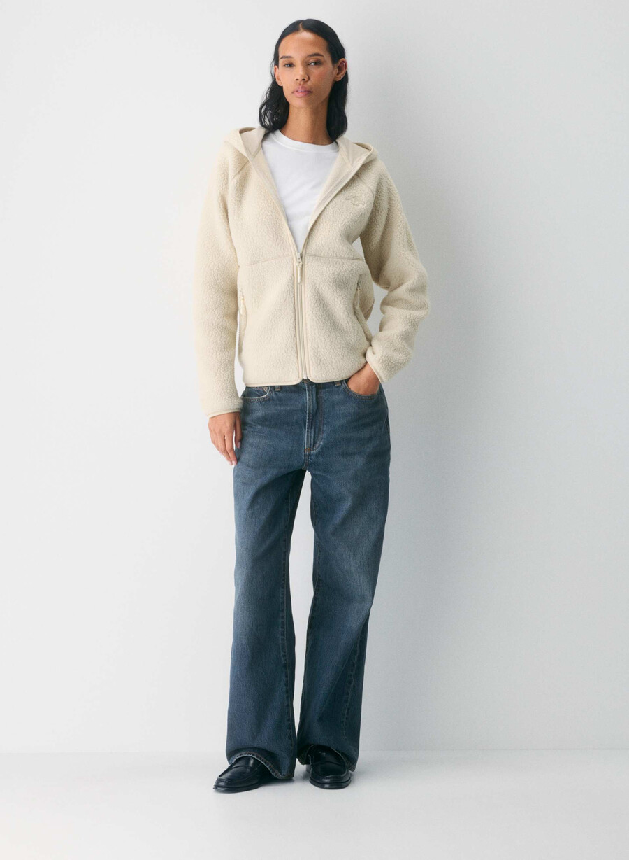 polartec thermal pro raglan-kapuzenpullover mit reißverschluss mullein