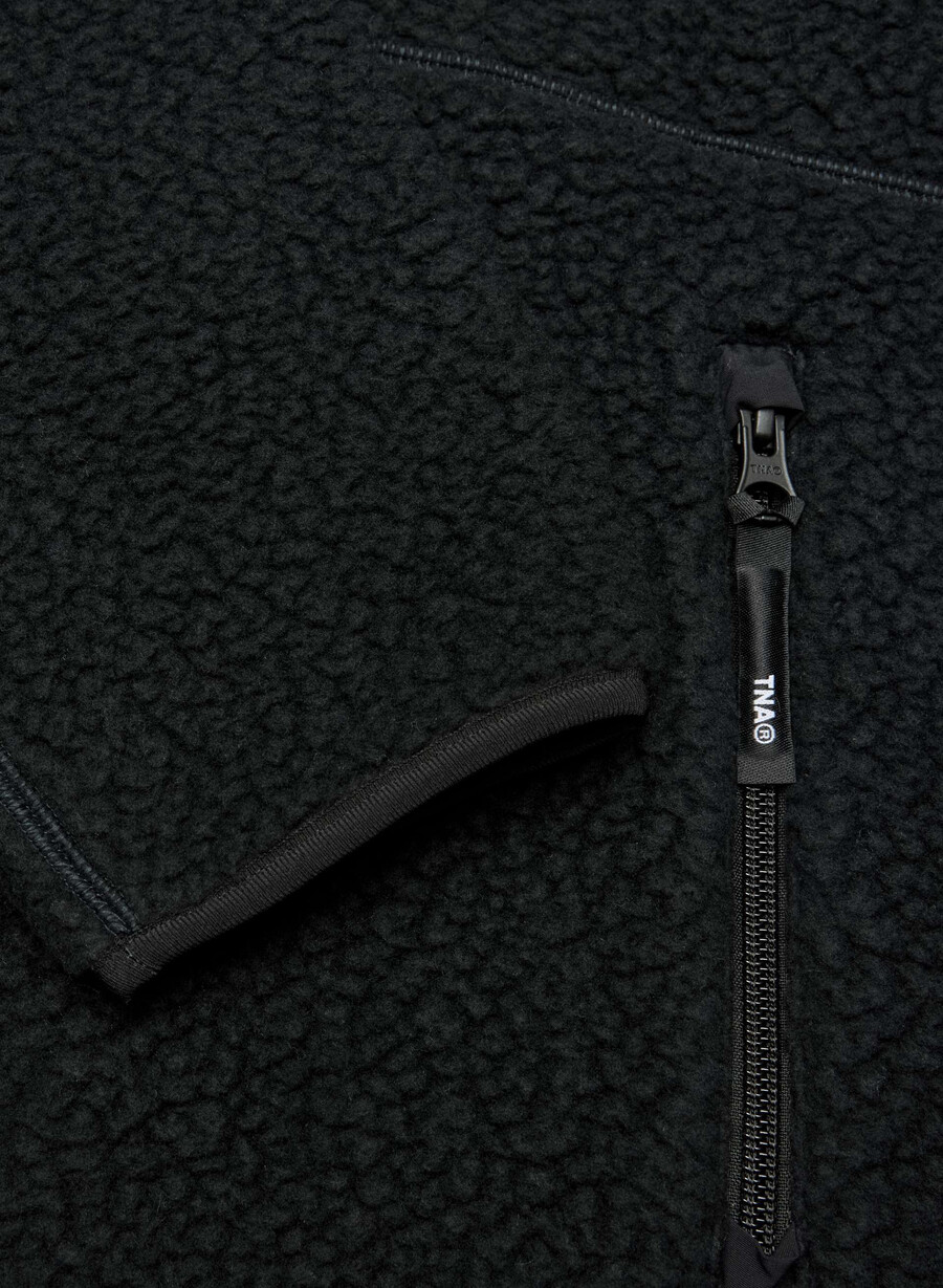 polartec thermal pro raglan-kapuzenpullover mit reißverschluss schwarz