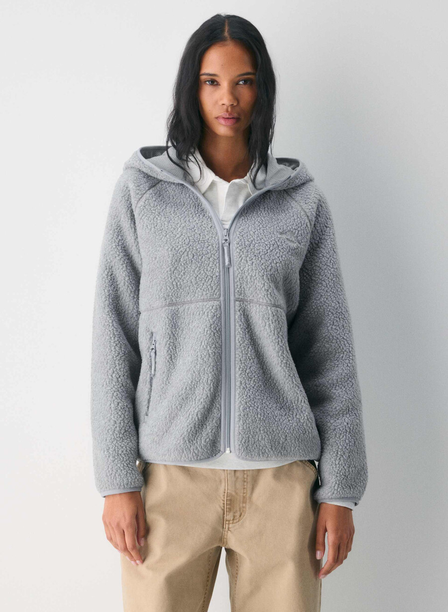 polartec thermal pro raglan-kapuzenpullover mit reißverschluss meliertes sportgrün