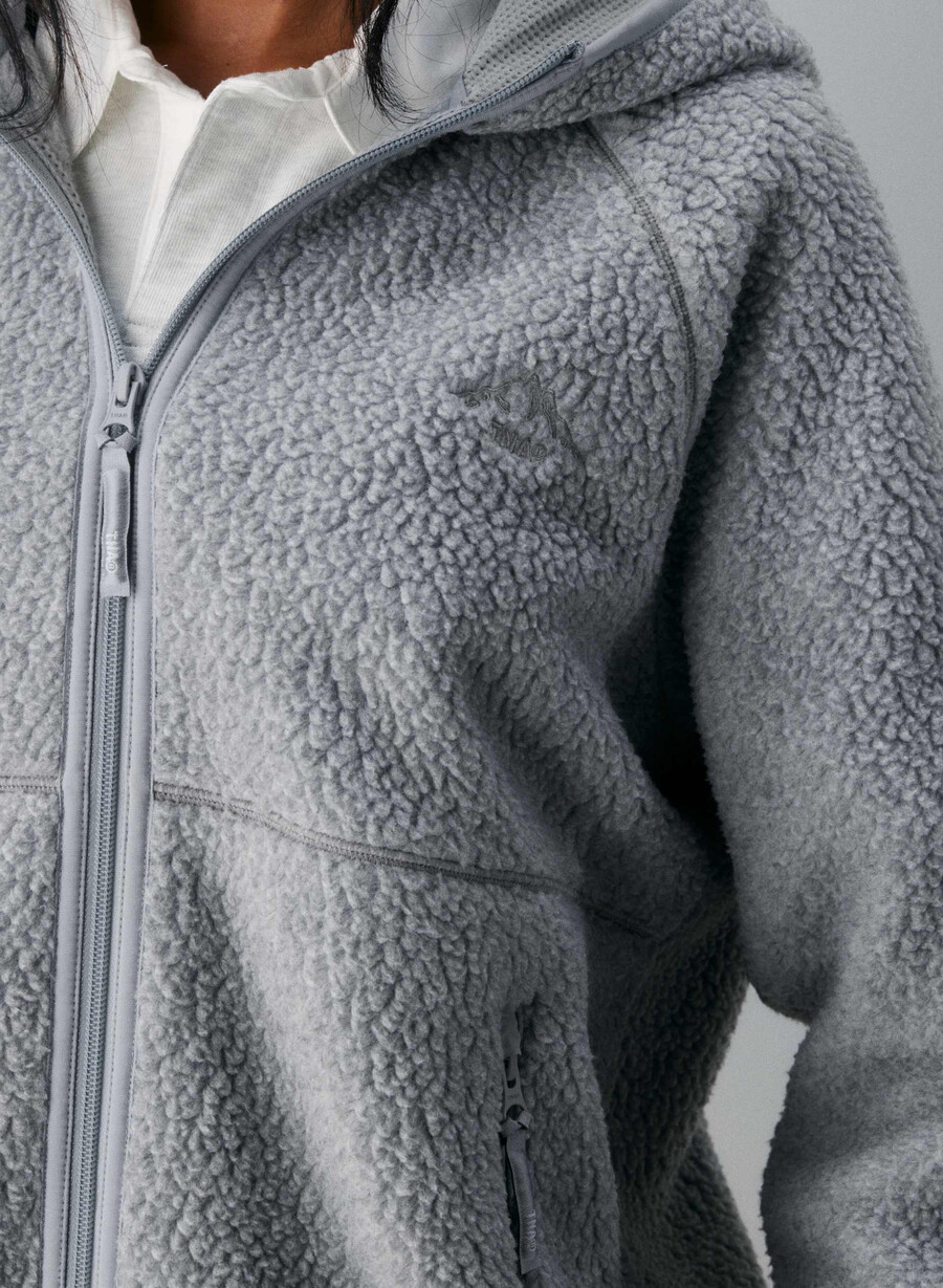 polartec thermal pro raglan-kapuzenpullover mit reißverschluss meliertes sportgrün