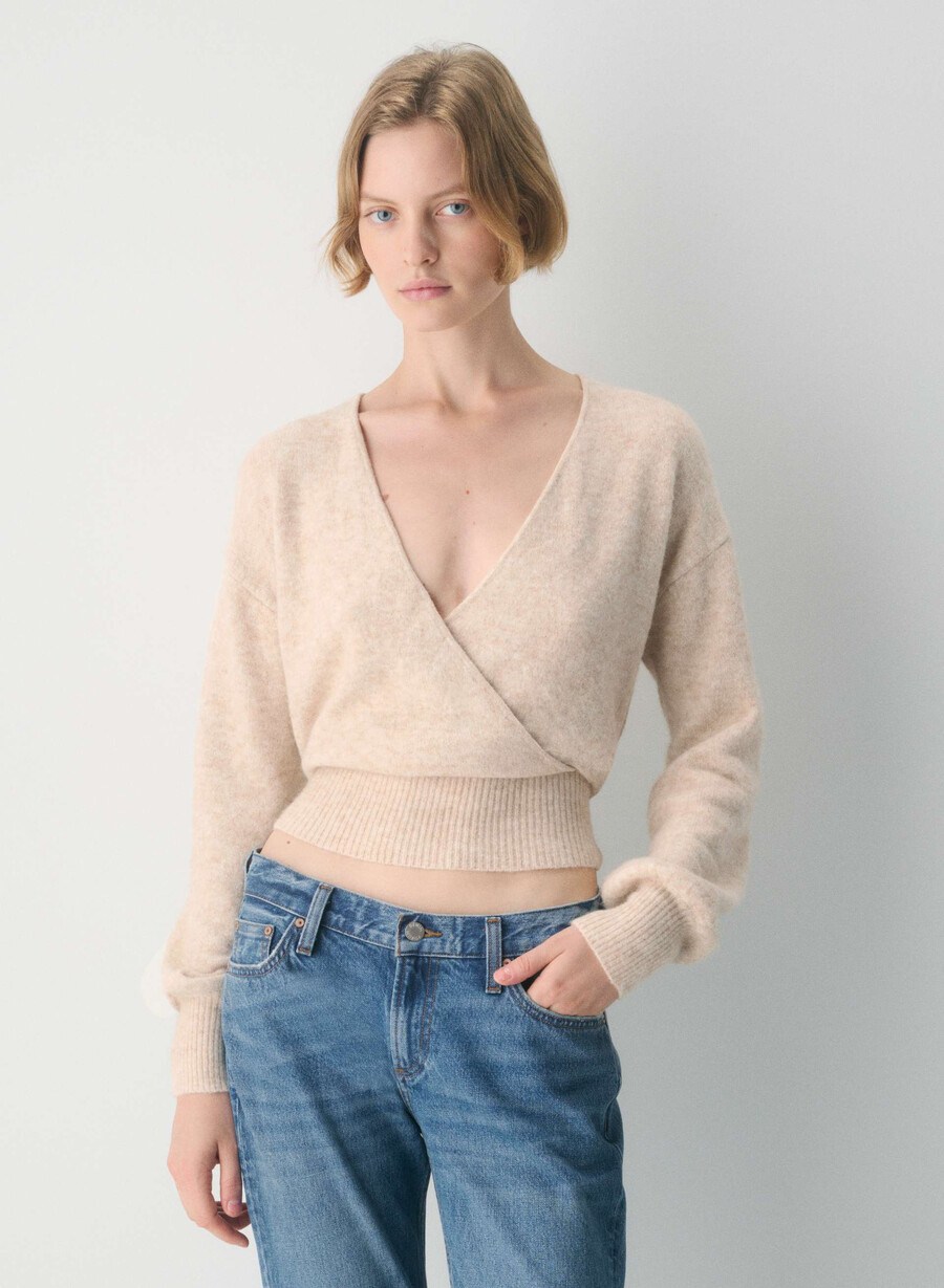 softspoke dear sweater heather light oatmeal
