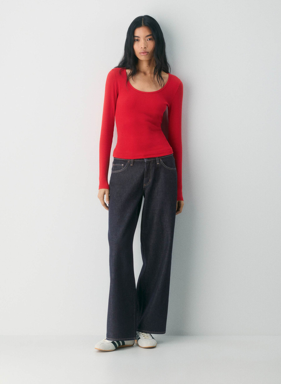 homestretch rib equalizer langarmshirt blinkendes rot