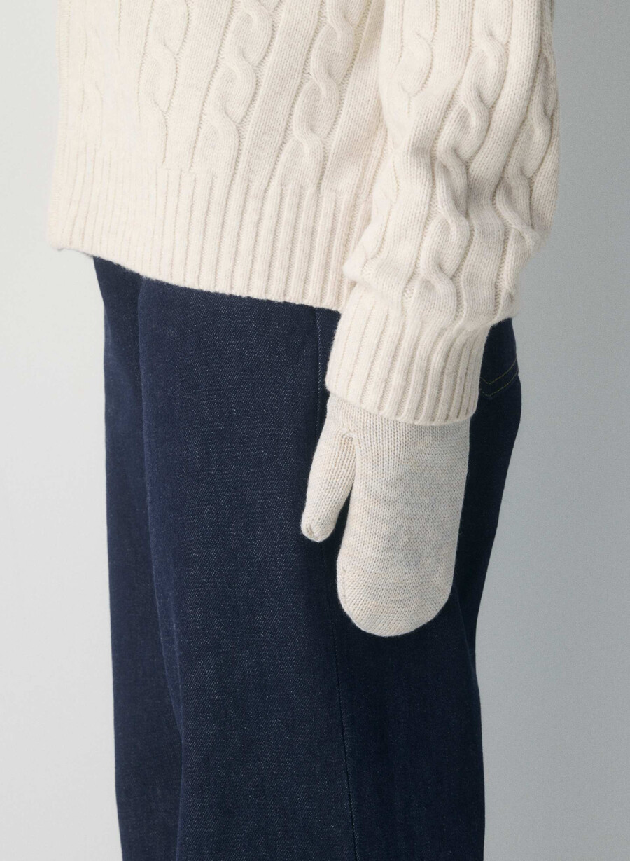 bundle mitten heather light oatmeal